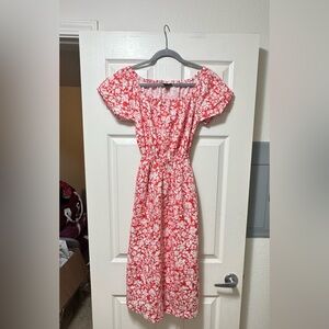 Universal Thread Red Floral Midi Dress